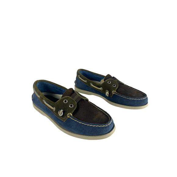 Sperry Top Sider leather non-marking Blue boat shoes size 7.5 - Picture 2 of 10